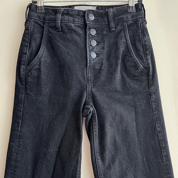 Everlane The Wide Leg Button-Fly Jeans, Black, Size 24 Regular - Picture 3 of 16